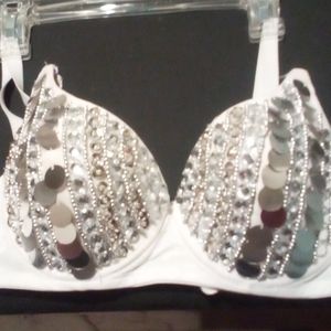 34 white bedazzled bre
